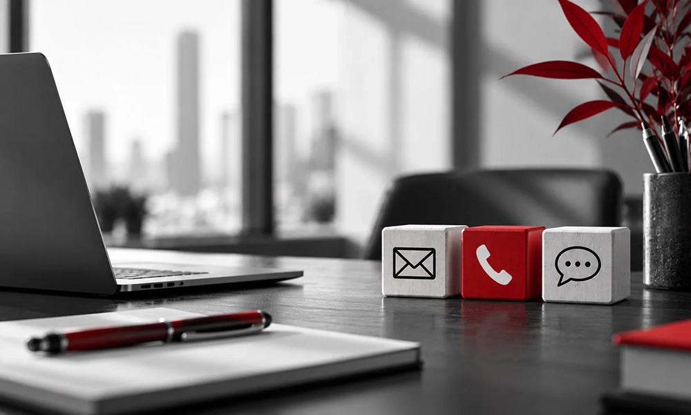 Contact and communication themed creative